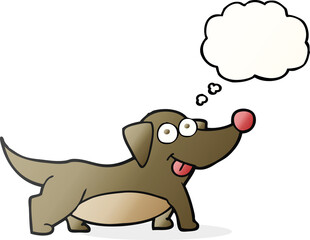 thought bubble cartoon happy little dog