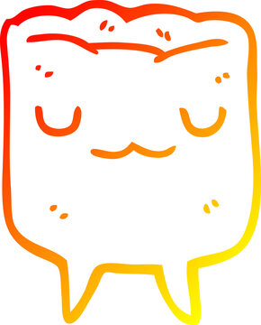 recommend clip art: warm gradient line drawing cartoon tooth