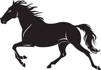 black horse silhouette vector illustration design