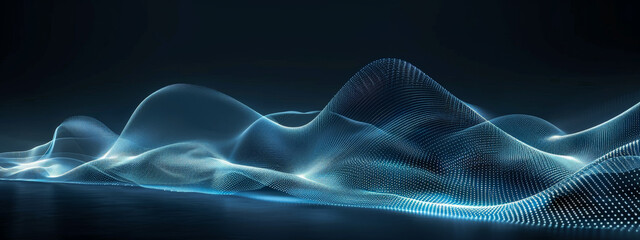 Fototapeta premium A blue wave with a lot of dots in it