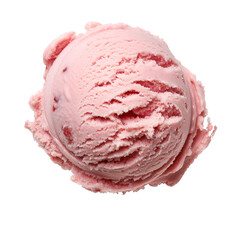 A scoop of pink ice cream in a white bowl Isolated on transparent background, PNG