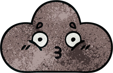 retro grunge texture cartoon storm cloud