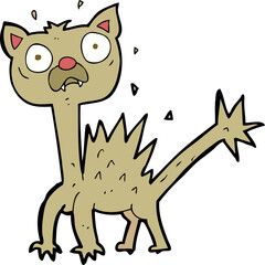 cartoon scared cat