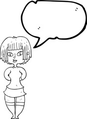 speech bubble cartoon happy woman