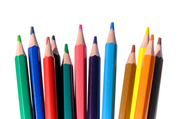 Fototapeta premium Colored pencils with transparent background (png image)
