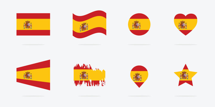 Flag of Spain. Spain flag vector icon set.