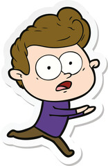 sticker of a cartoon staring man