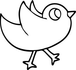 line drawing cartoon bird flapping wings