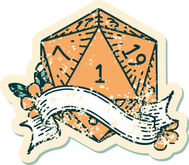 natural one d20 dice roll illustration
