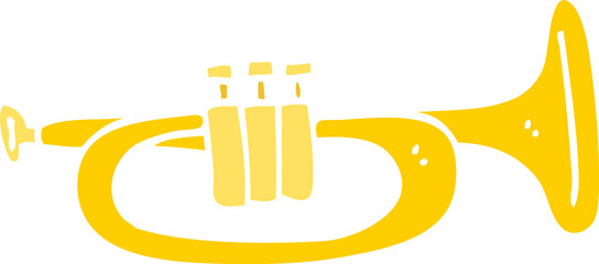 flat color illustration cartoon trumpet © lineartestpilot