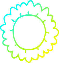 cold gradient line drawing cartoon flower