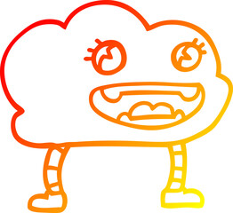 warm gradient line drawing cartoon expressive weather cloud