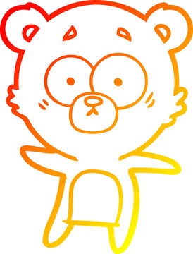 recommend clip art: warm gradient line drawing anxious bear cartoon