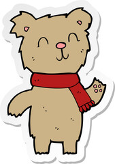 sticker of a cartoon cute teddy bear