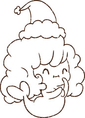 Christmas Mermaid Charcoal Drawing