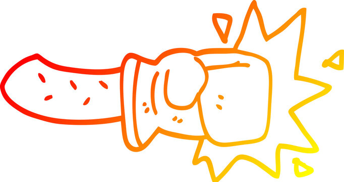 warm gradient fist punch action clip art preview