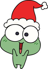 christmas cartoon of kawaii frog
