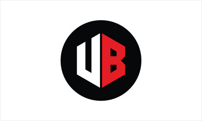 UB initial letter polygon icon gaming logo design vector template. batman logo, sports logo, monogram, falcon, war game, symbol, playing logo, abstract, fighting, typography, icon, minimal, premier 