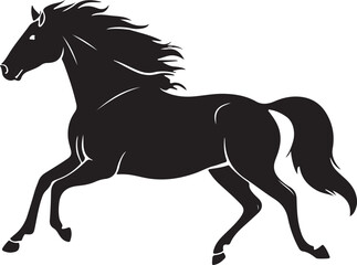 black horse silhouette vector illustration design