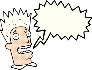 comic book speech bubble cartoon shocked man