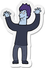 sticker of a cartoon halloween vampire