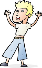 cartoon man panicking