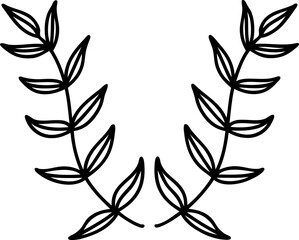 black line tattoo of laurel