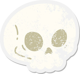 spooky skull grunge sticker