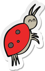 Fototapeta premium sticker of a cartoon ladybug