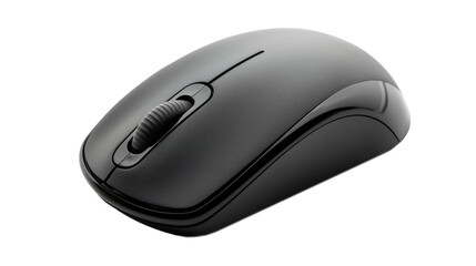 Black Computer Mouse, Transparent Background, Cut Out