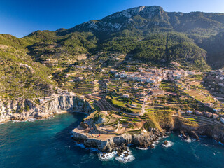 Naklejka premium Mallorca aerial view of Banyalbufar