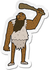 sticker of a cartoon neanderthal