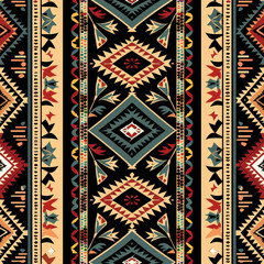 A colorful and intricate design with a black background
