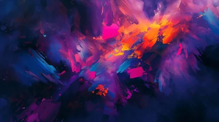 Fotobehang Playful 4K HD wallpaper featuring lively colors and abstract forms, delivering a vibrant and visually appealing composition for a modern desktop. © Captured Moments.Co