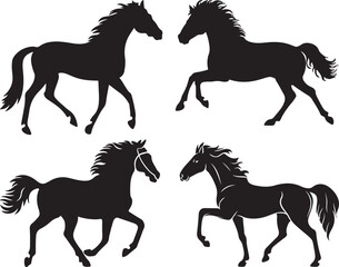 black horse silhouette vector illustration design