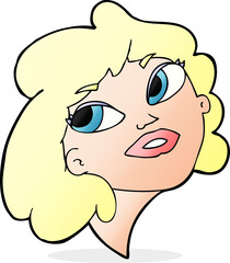 cartoon happy woman