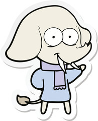 sticker of a happy cartoon elephant