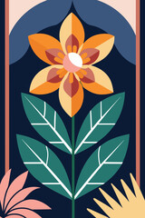 Floral vector in minimalist style: simple and elegant design