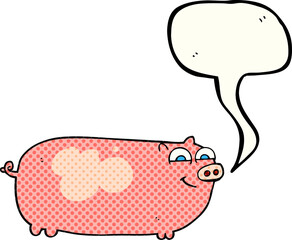 comic book speech bubble cartoon pig