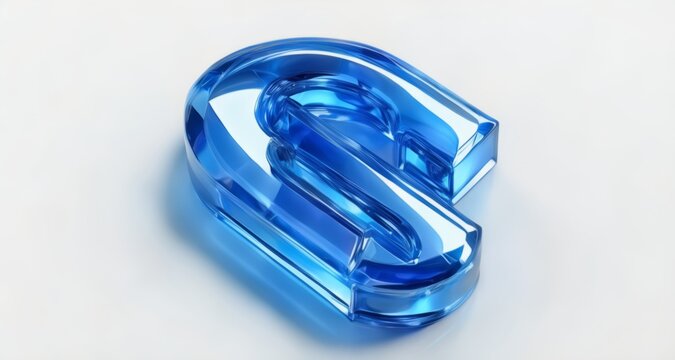  Vibrant blue 3D letter 'S' on white background - Powered by Adobe