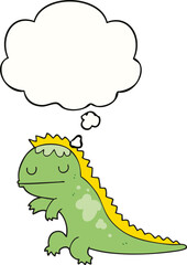 cartoon dinosaur and thought bubble