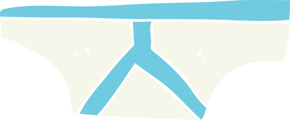 flat color illustration of a cartoon underpants