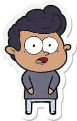 sticker of a cartoon staring man