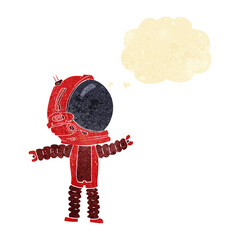 cartoon astronaut with thought bubble © lineartestpilot
