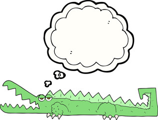 thought bubble cartoon crocodile