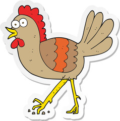 sticker of a cartoon chicken