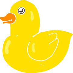 flat color illustration of a cartoon rubber duck