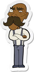 Fototapeta premium sticker of a cartoon angry old man