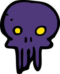 cartoon spooky skull symbol