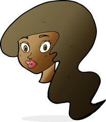 cartoon pretty female face